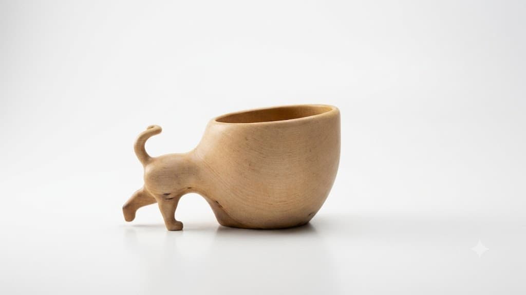 WOODEN CUP CAT