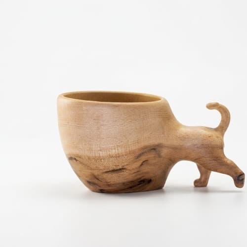 Wooden Cup Cat